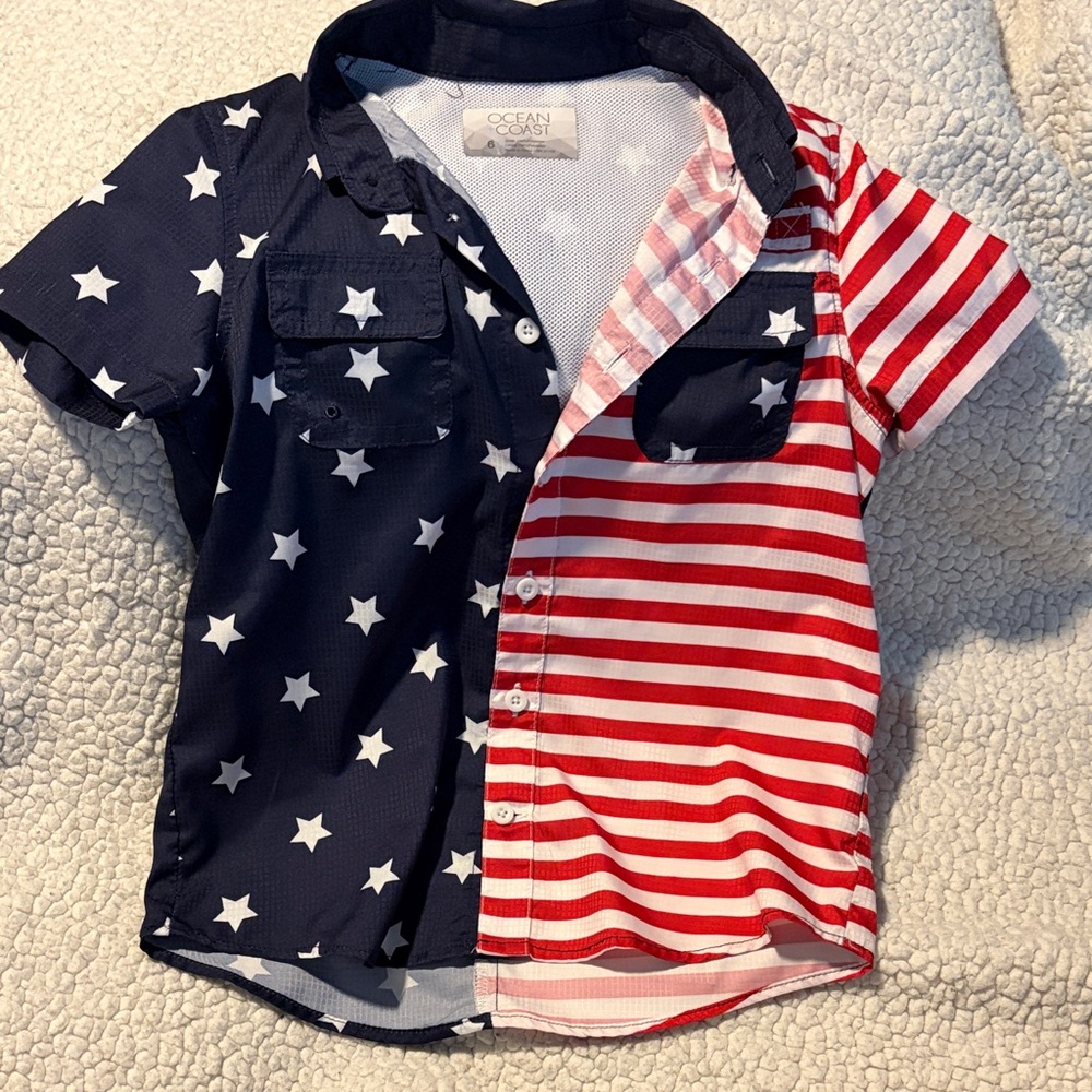 Ocean & Coast Kids' Star and Stripe Button Down Shirt